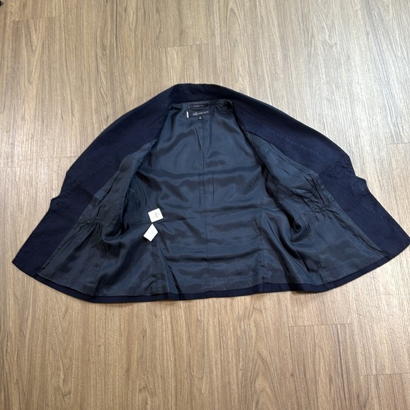 Anne Klein Linen Black Blazer Tailored Short Sleeve - Picture 3 of 6